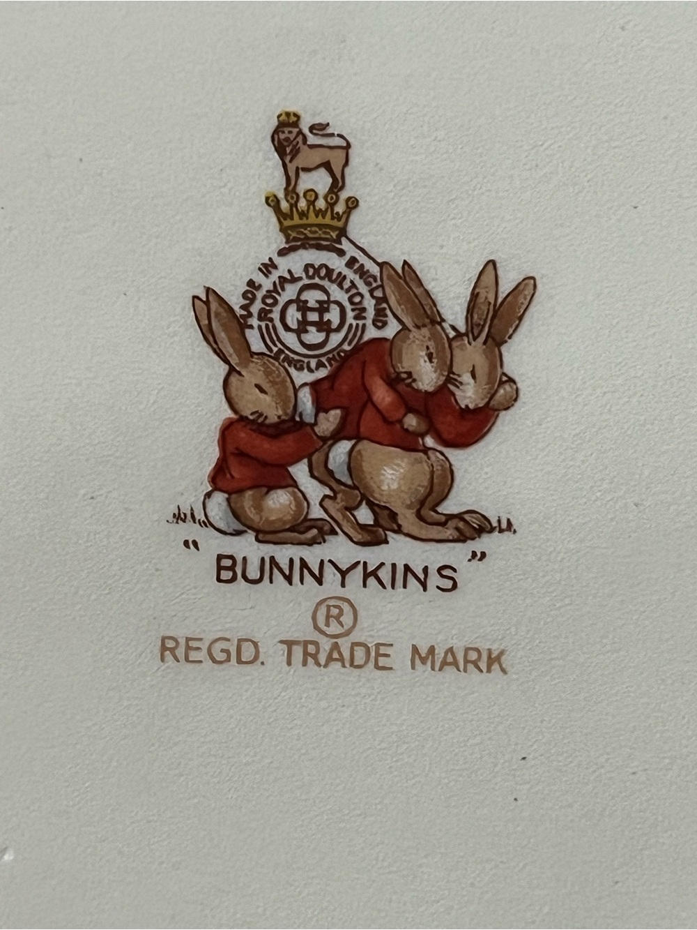 Vintage Bunnykins Mid-Century 1957-1975 Porcelain "Family Picture" Oval Bowl - Picture 4 of 7